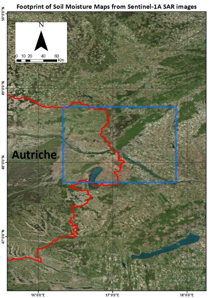 Footprint of Soil Moisture Maps Sentinel-1A